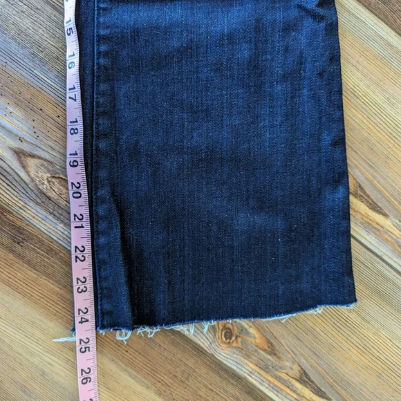 Pilcro and the Letterpress Dark Denim Cropped Flared Slim Jeans Size 29 - Picture 14 of 14